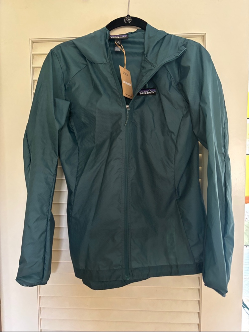 Patagonia Teal Green Packable Hooded Jacket, NWT, small